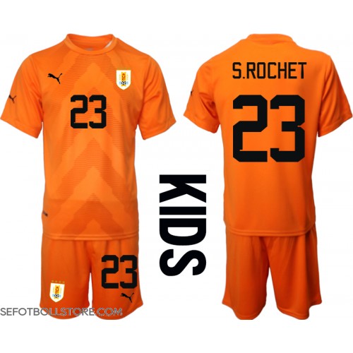 Uruguay Sergio Rochet #23 Målvakt Replika babykläder Bortaställ Barn VM 2022 Kortärmad (+ korta byxor)